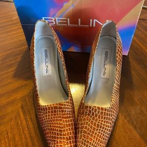 Vintage Bellini Bronze Lizard Look Pumps Sz 8M 😊